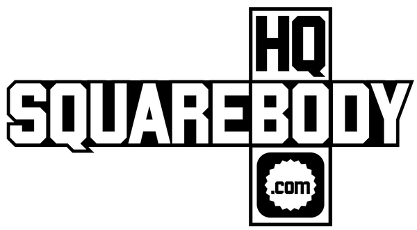 A black and white graphic logo featuring the text 'SQUAREBODY' in a bold block font, with 'HQ' above and '.com' inside a square below, on a plain white background.